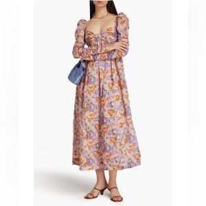 Zimmermann Floral Maxi Dress in Purple and Brown